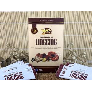 Trà Gừng Linh Chi LINGGING, Hộp 12 Gói x 3g